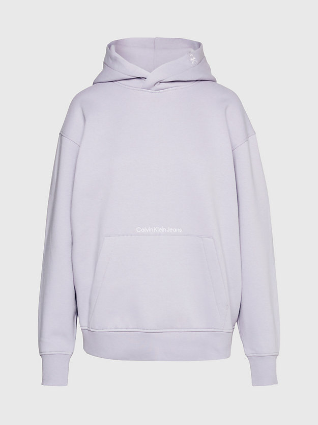 lavender aura relaxed logo hoodie for women calvin klein jeans