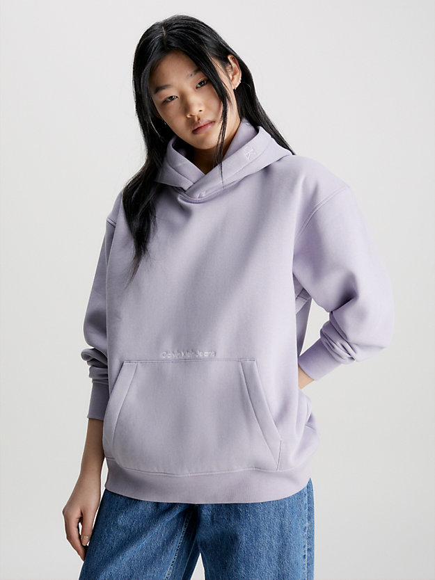 lavender aura relaxed hoodie met logo voor dames - calvin klein jeans