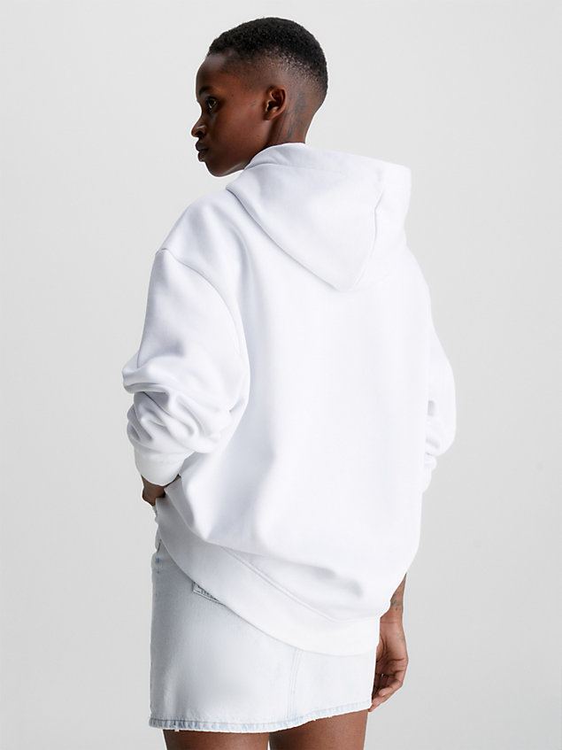 white lässiger logo-hoodie für damen - calvin klein jeans