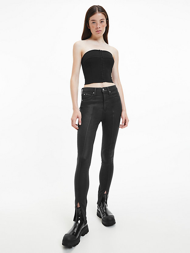 ck black trägerloses bustier-top für damen - calvin klein jeans