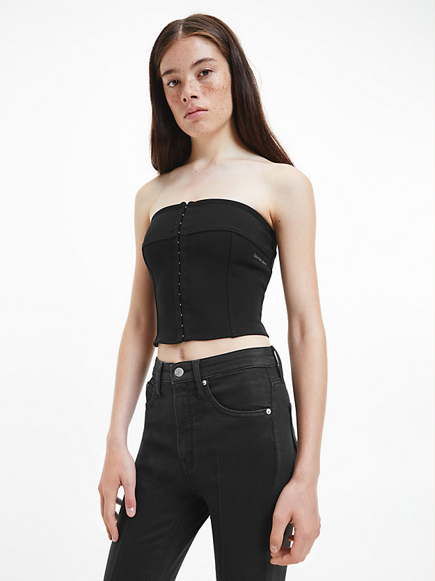 ck black strapless bustier top for women calvin klein jeans