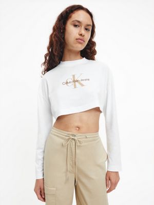 Huiskamer Lake Taupo Vanaf daar Cropped Long Sleeve Logo T-shirt Calvin Klein® | J20J220950YAF