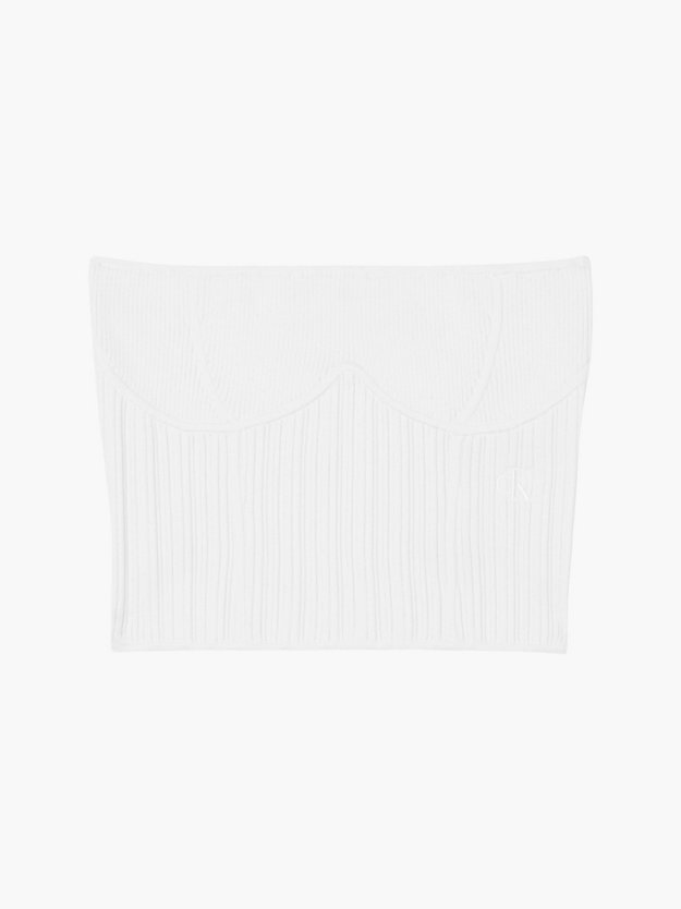 ivory organic cotton knit bustier top for women calvin klein jeans