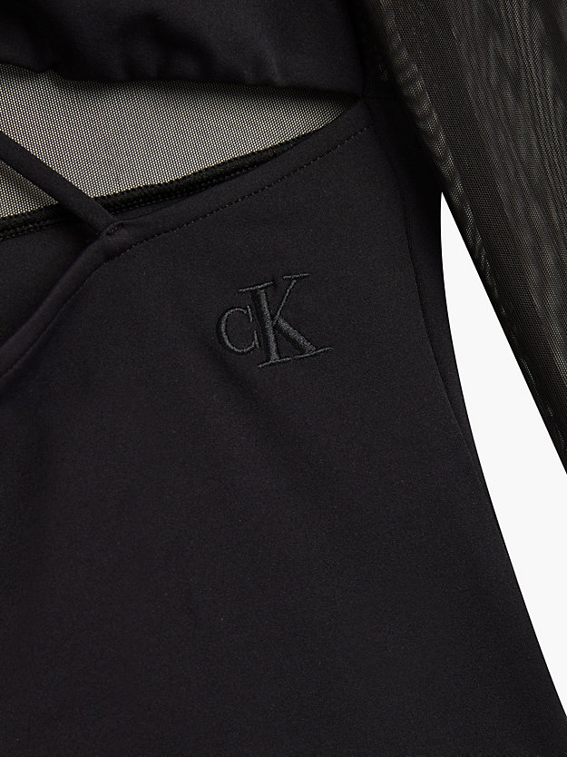 ck black long sleeve cut out top for women calvin klein jeans