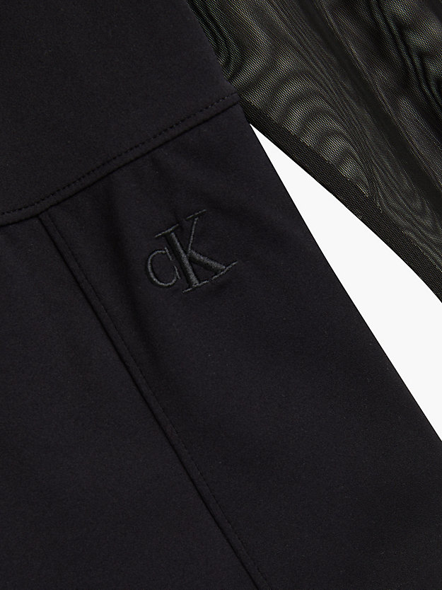 CK BLACK Long Sleeve Mesh Bodysuit for women CALVIN KLEIN JEANS