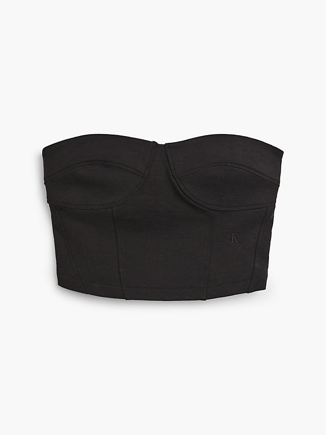 black recycled cotton bustier top for women calvin klein jeans