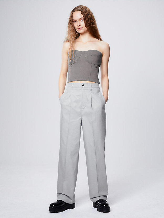 bustier en coton recyclé satin grey pour femmes calvin klein jeans