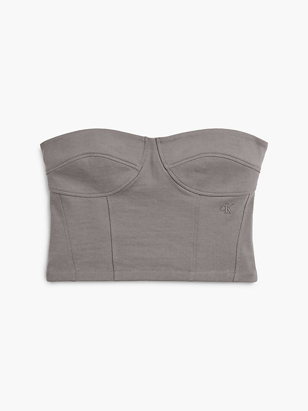 grey recycled cotton bustier top for women calvin klein jeans