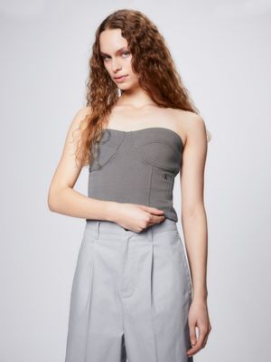 Grey bustier hot sale top