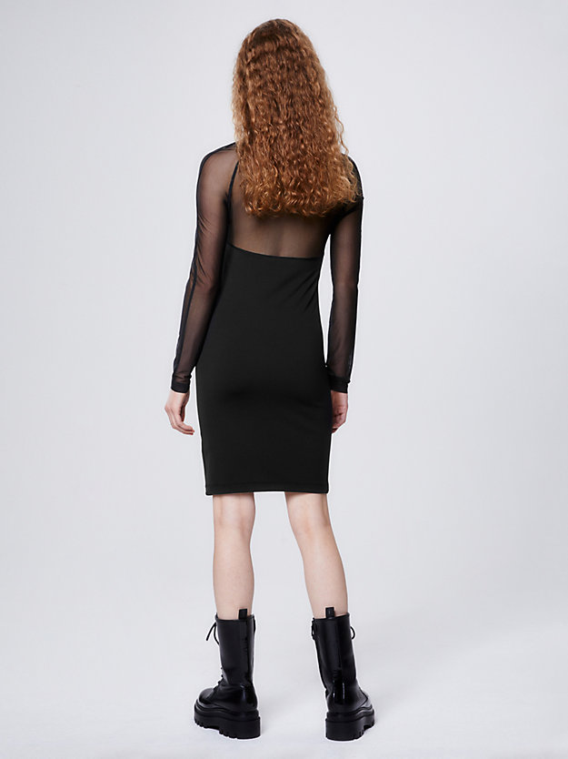 CK BLACK Langärmliges Bodycon-Kleid mit Cut-out für Damen CALVIN KLEIN JEANS