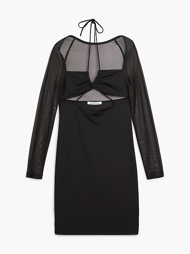 CK BLACK Langärmliges Bodycon-Kleid mit Cut-out für Damen CALVIN KLEIN JEANS