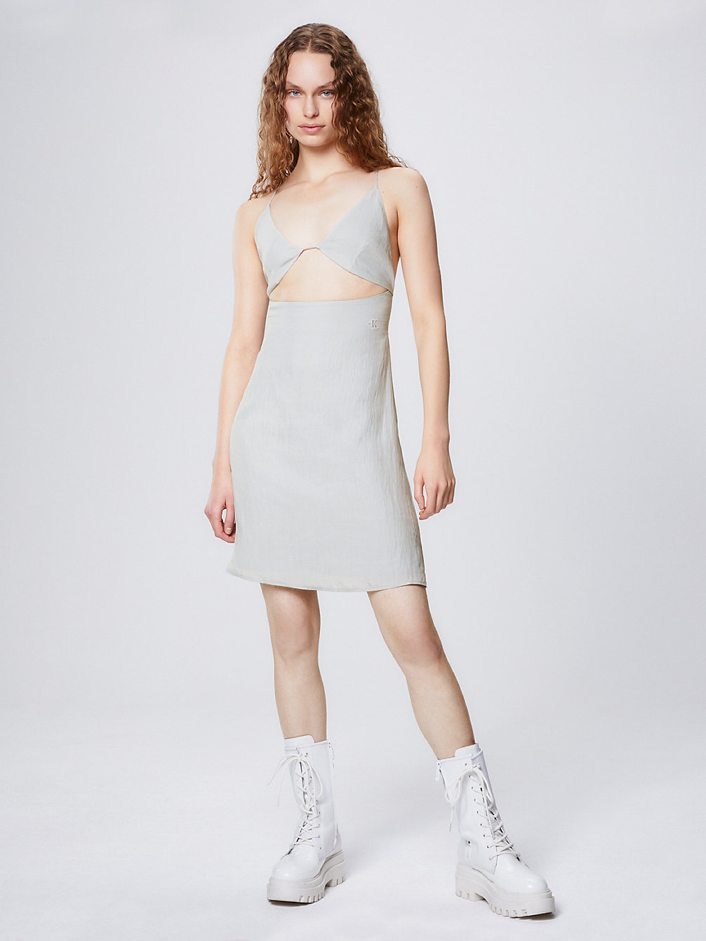 ZINC ALLOY High Shine Cut Out Slip Dress undefined women Calvin Klein