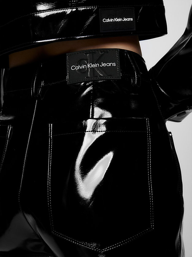 CK BLACK Bardzo błyszczące spodnie ze sztucznej skóry dla Kobiety CALVIN KLEIN JEANS