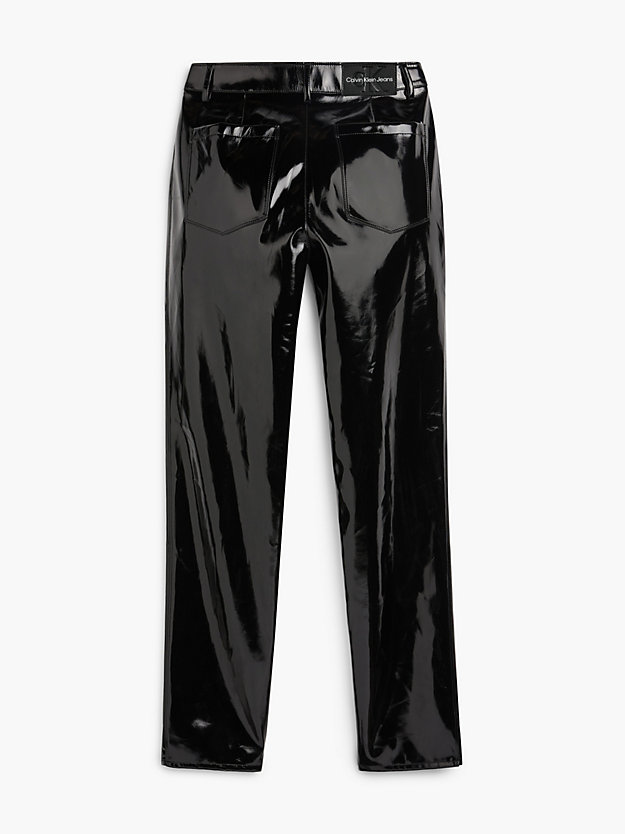 CK BLACK High Shine Faux Leather Trousers for women CALVIN KLEIN JEANS