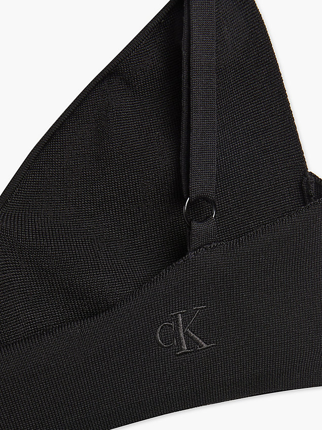 black strappy knit bralette top for women calvin klein jeans