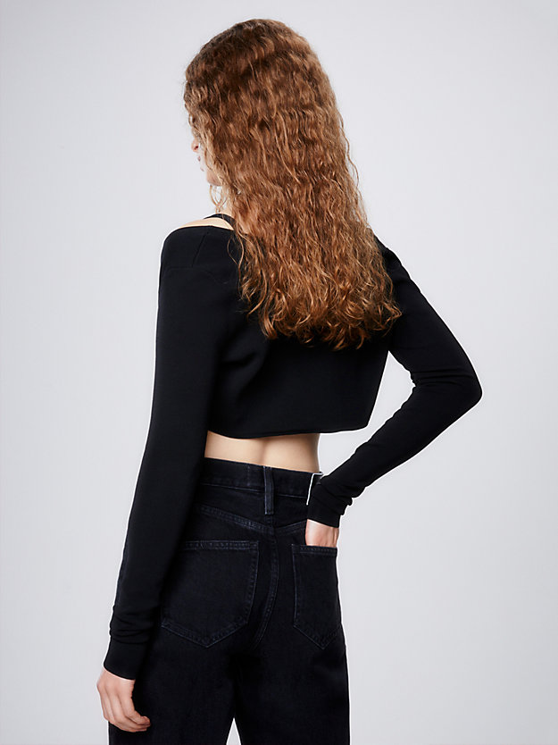 ck black long sleeve bolero top for women calvin klein jeans