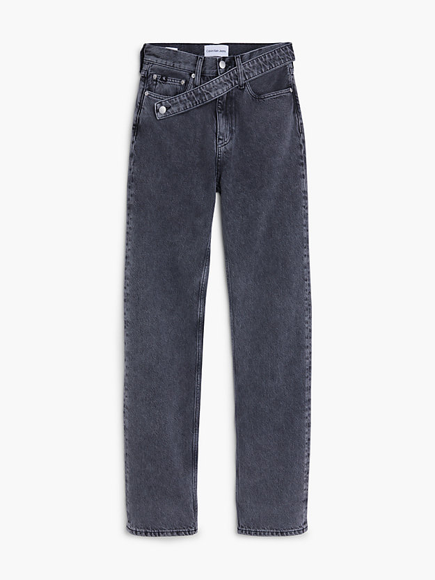 denim grey high rise straight jeans for women calvin klein jeans