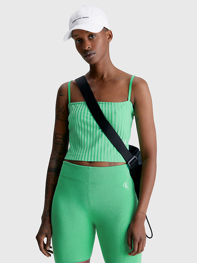 green ribbed jersey cami top for women calvin klein jeans