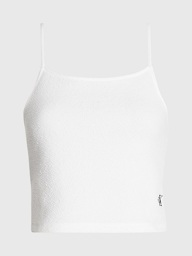 BRIGHT WHITE Cropped top van elastisch seersucker voor dames CALVIN KLEIN JEANS