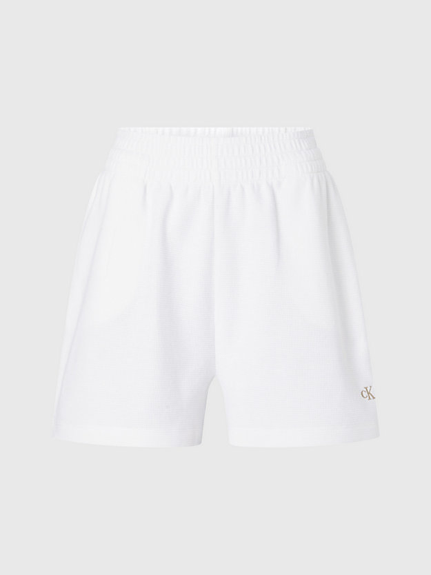 GREIGE Relaxed Waffle Cotton Shorts for women CALVIN KLEIN JEANS
