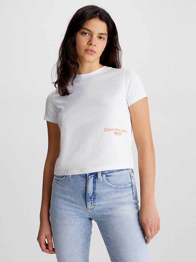 Bright White > Cropped T-Shirt Met Logo > undefined dames - Calvin Klein