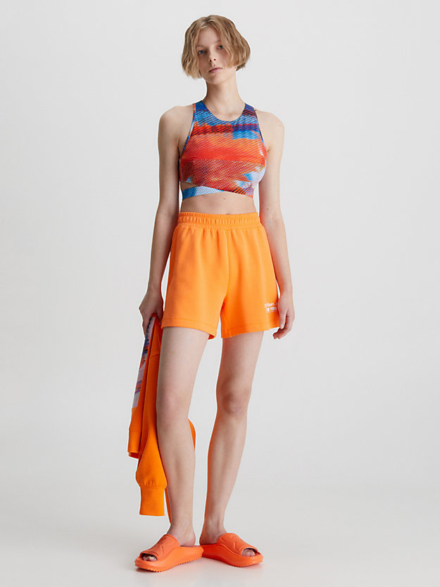 vibrant orange jogger shorts for women calvin klein jeans