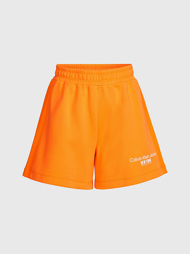 shorts de chándal vibrant orange de mujer calvin klein jeans
