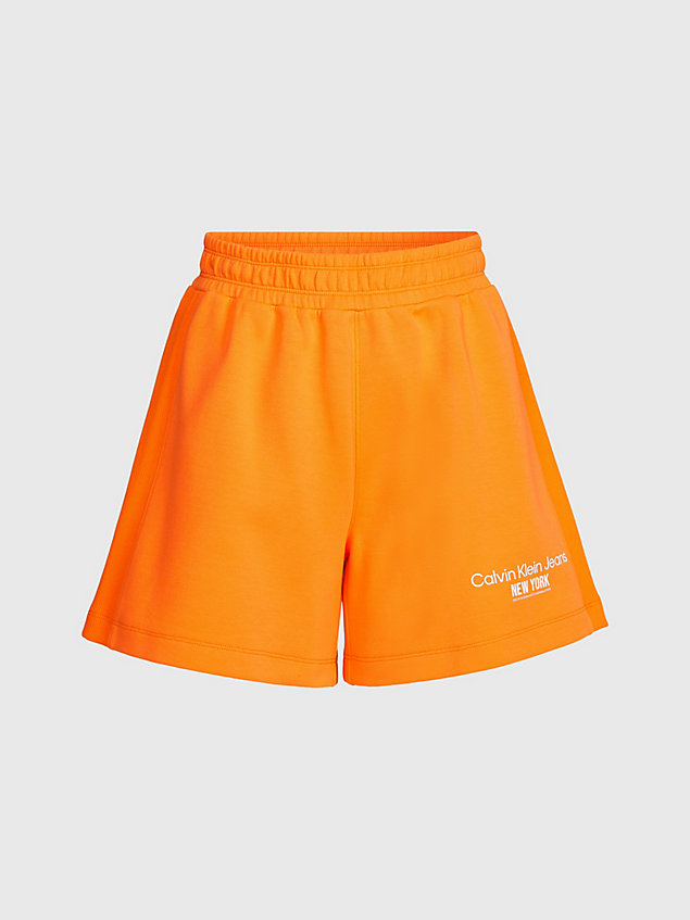 short de jogging orange pour femmes calvin klein jeans