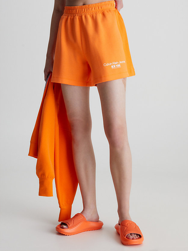 vibrant orange jogger shorts for women calvin klein jeans