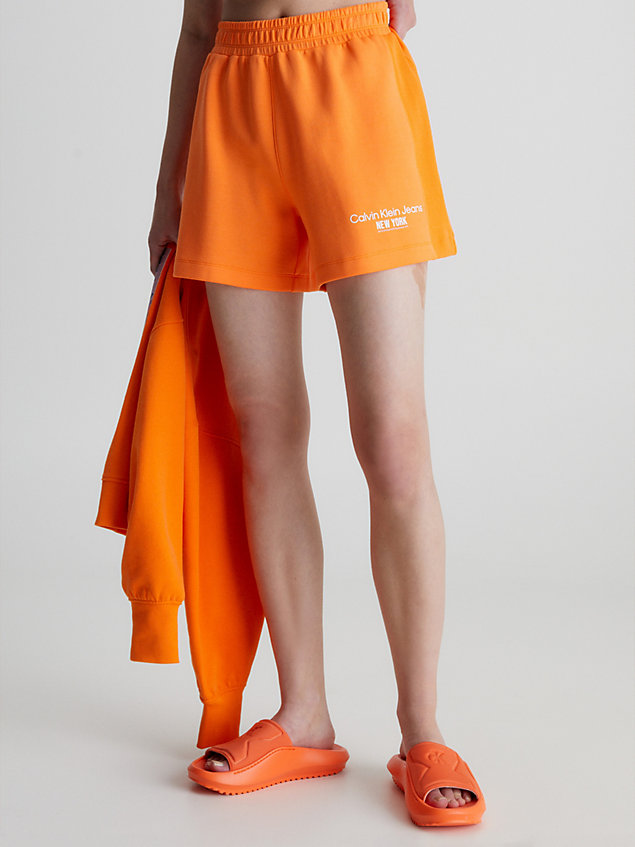 orange jogger shorts for women calvin klein jeans