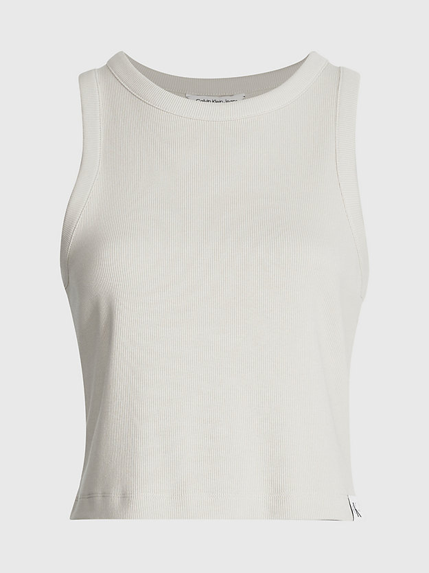 classic beige ribbed cotton tank top for women calvin klein jeans