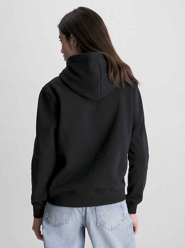 sweat-shirt à capuche en coton black pour femmes calvin klein jeans