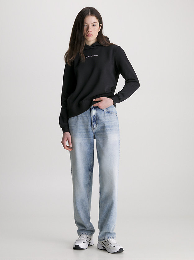 sudadera con capucha de algodón ck black de mujer calvin klein jeans