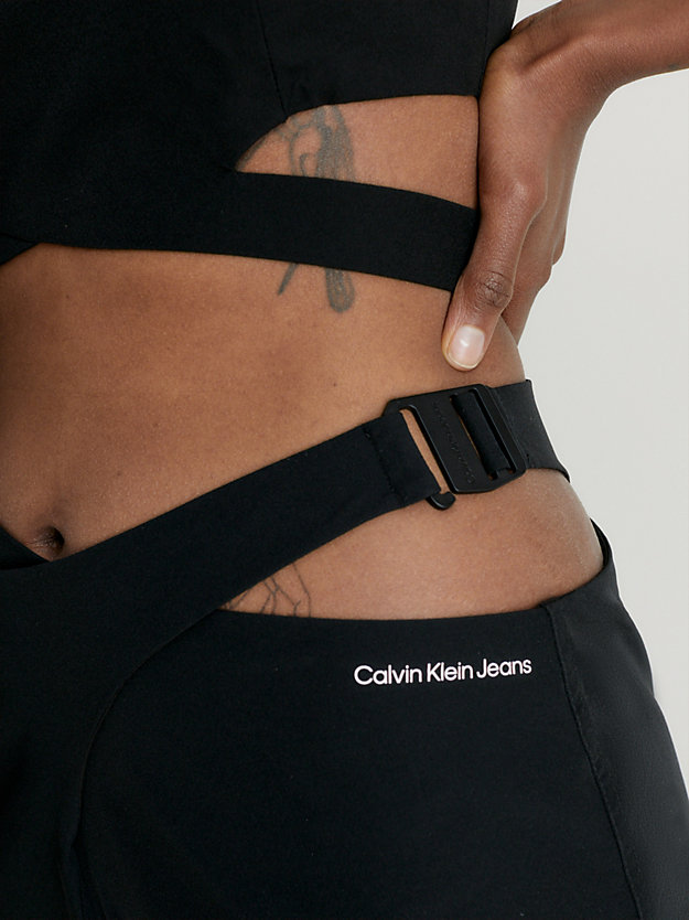 CK BLACK Gerecyclede broek met uitsnijding voor dames CALVIN KLEIN JEANS