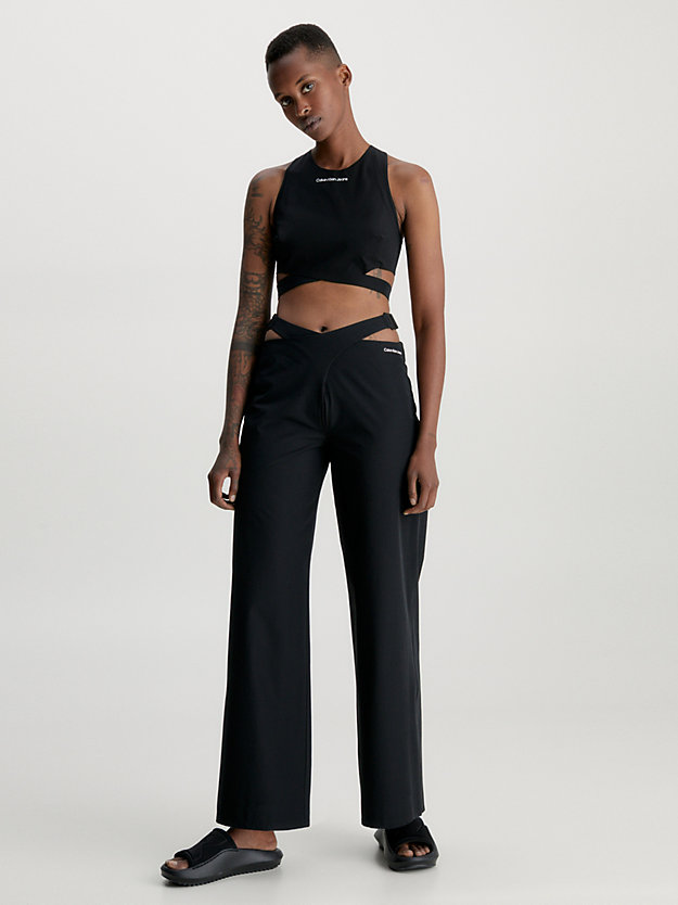 CK BLACK Recycled Cut Out Trousers for women CALVIN KLEIN JEANS