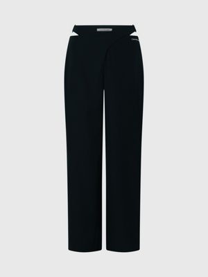 CK BLACK Gerecyclede broek met uitsnijding voor dames CALVIN KLEIN JEANS