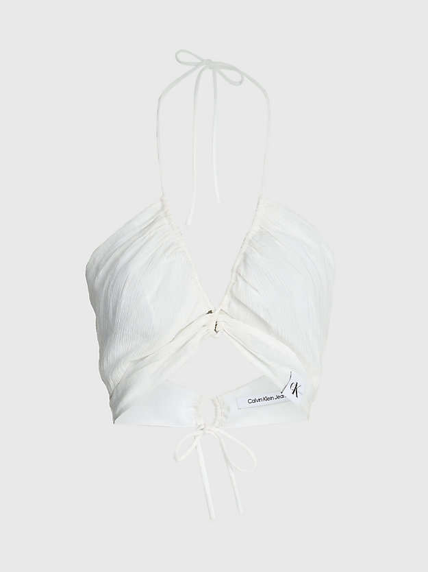 ANCIENT WHITE BH-Top mit Tunnelzug aus knittrigem Rayon für Damen CALVIN KLEIN JEANS