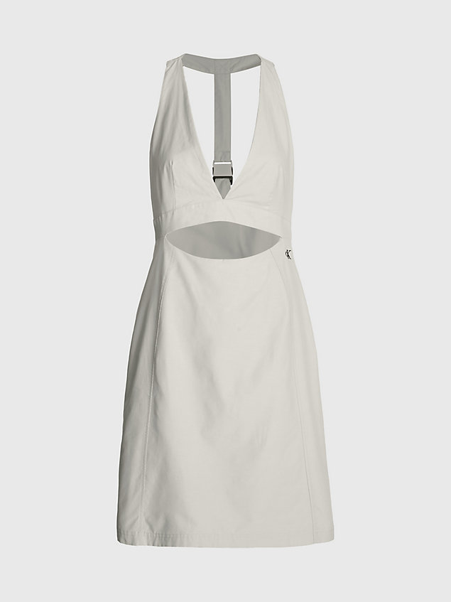 beige praktyczna sukienka z odkrytymi plecami dla kobiety - calvin klein jeans
