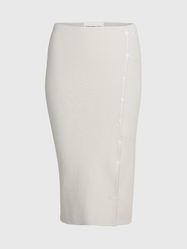 falda lápiz de algodón orgánico beige de mujer calvin klein jeans