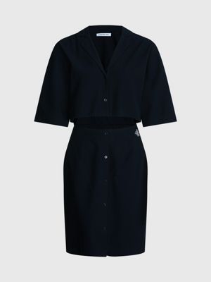 Seersucker Cut Out Shirt Dress Calvin Klein® J20J221133BEH