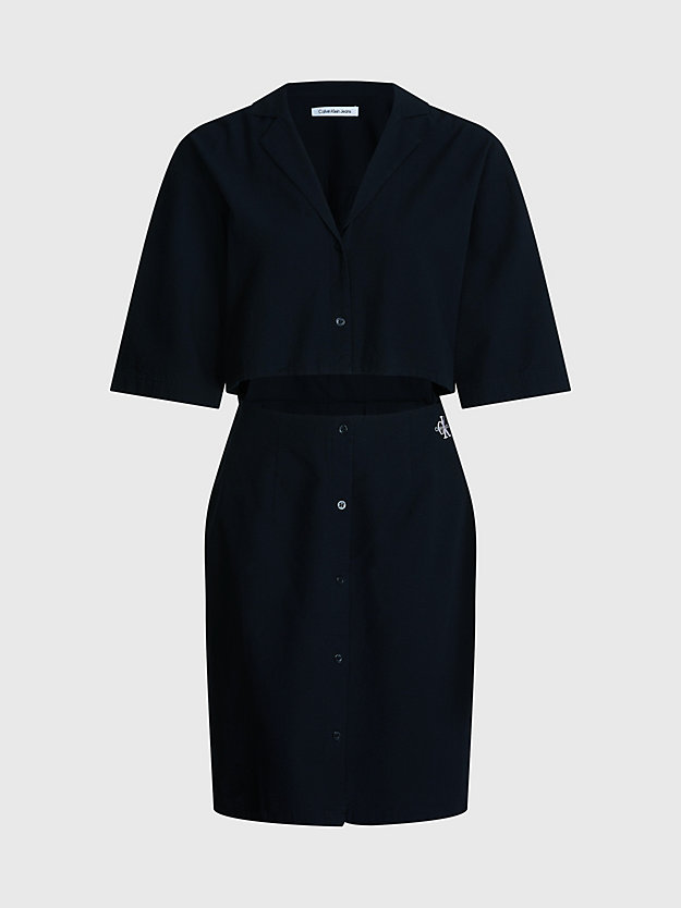CK BLACK Robe-chemise ajourée en seersucker for femmes CALVIN KLEIN JEANS
