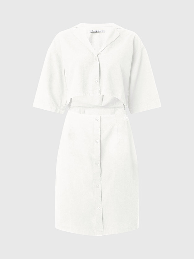 ANCIENT WHITE Hemdkleid mit Cutouts aus Seersucker für Damen CALVIN KLEIN JEANS