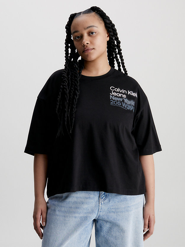 CK BLACK Relaxtes T-Shirt aus Bio-Baumwolle für Damen CALVIN KLEIN JEANS