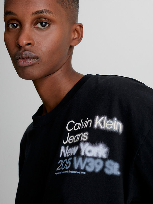 ck black luźny t-shirt z bawełny organicznej dla kobiety - calvin klein jeans