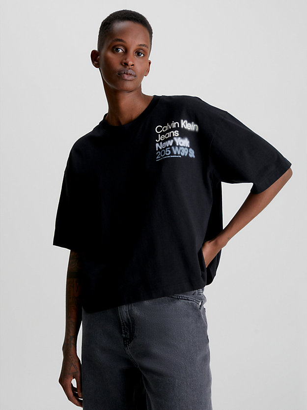 CK BLACK Relaxed Organic Cotton T-shirt for women CALVIN KLEIN JEANS