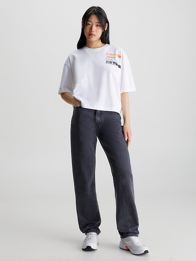 t-shirt relaxed en coton bio bright white pour femmes calvin klein jeans