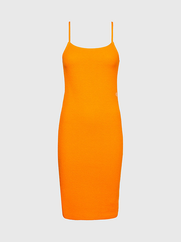 vibrant orange seersucker stretch mini dress for women calvin klein jeans