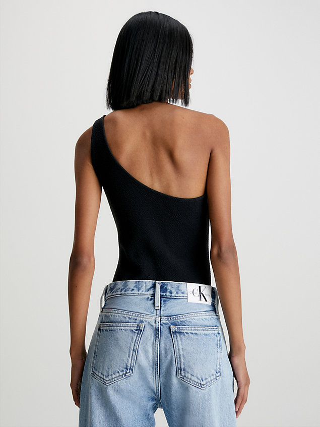 black seersucker stretch body voor dames - calvin klein jeans