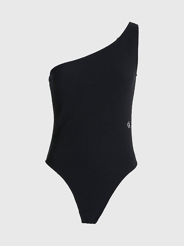 ck black seersucker stretch bodysuit for women calvin klein jeans