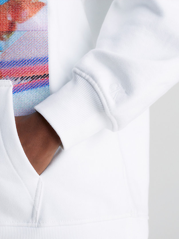 BRIGHT WHITE Bluza z kapturem oversize z haftem dla Kobiety CALVIN KLEIN JEANS